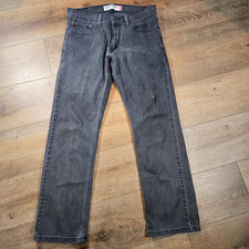 Jeans Vintage Levis 514 Uomo 32x30 Nero Slim Dritto Y2K Streetwear Denim