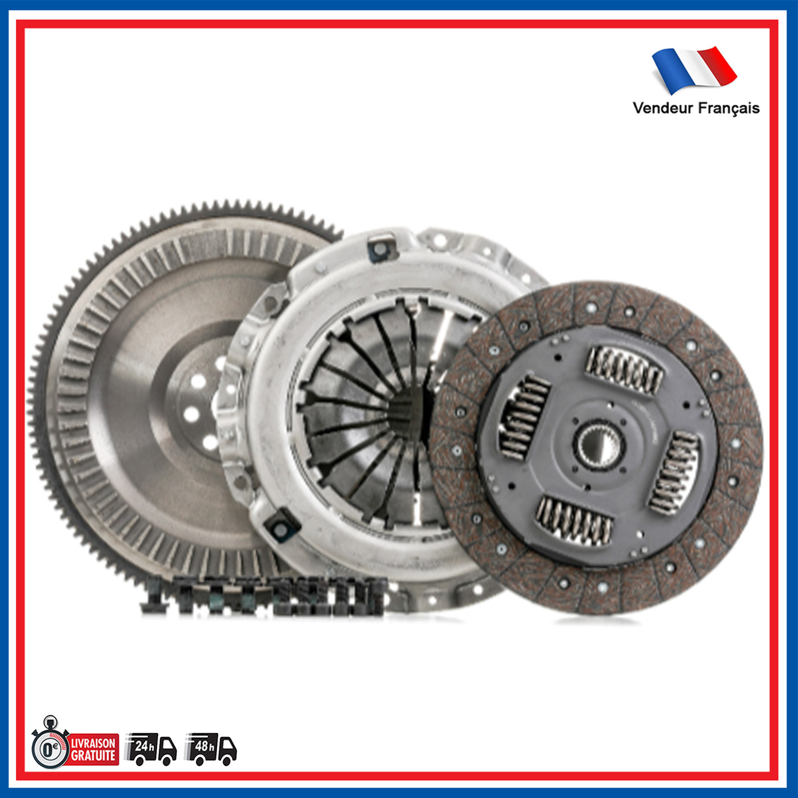 Kit d'Embrayage Volant Moteur Rigide 6G916477BA Anti-Patinage pour Focus II 1.8 TDCi