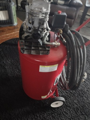 #ad General International Portable Red Piston Air Compressor w Gauge amp; Hose $175.00