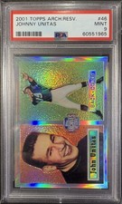 2001 Topps Archives Reserve Football Johnny Unitas Refractor PSA 9 Rookie 1957