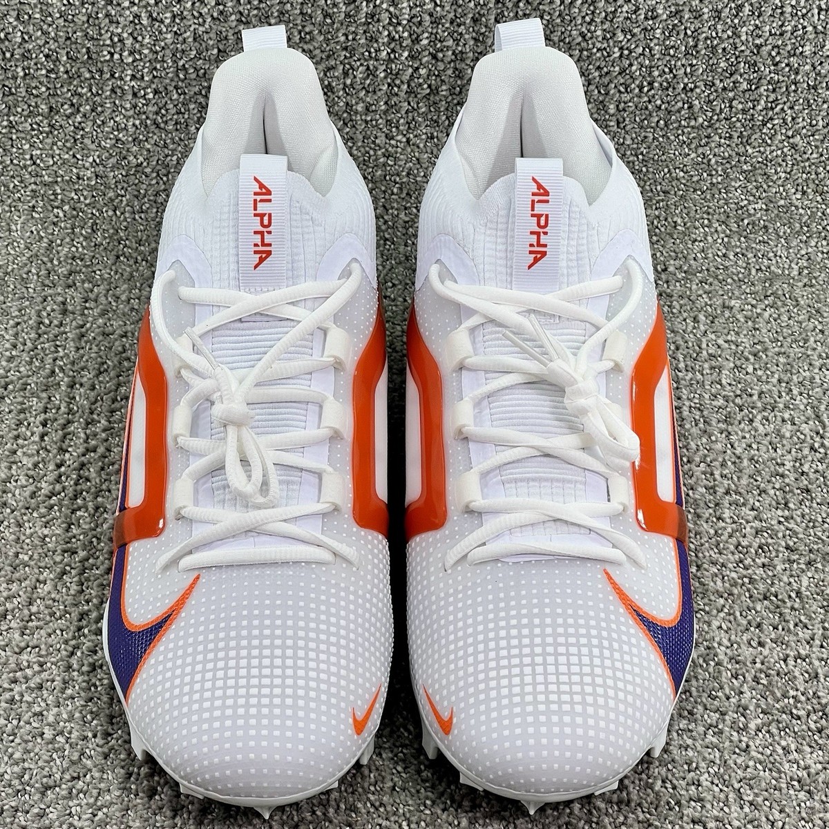 Nike Alpha Menace Elite 4 Clemson SMU Cleats HF3436-102 Mens Size 10.5 New Nike Alpha Menace Elite 4 Clemson SMU Size 14 HF3436-800  main image 4