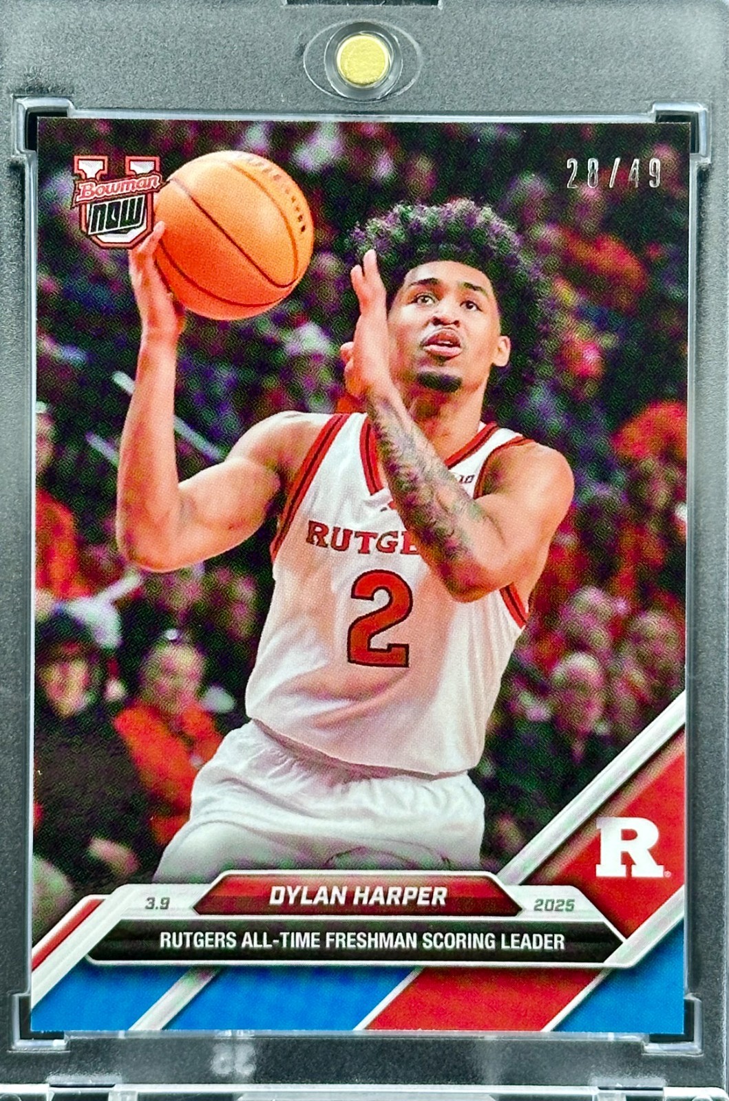 2024-25 Bowman U Now NCAA Basketball DYLAN HARPER #82 BLUE 28/49 Rutgers