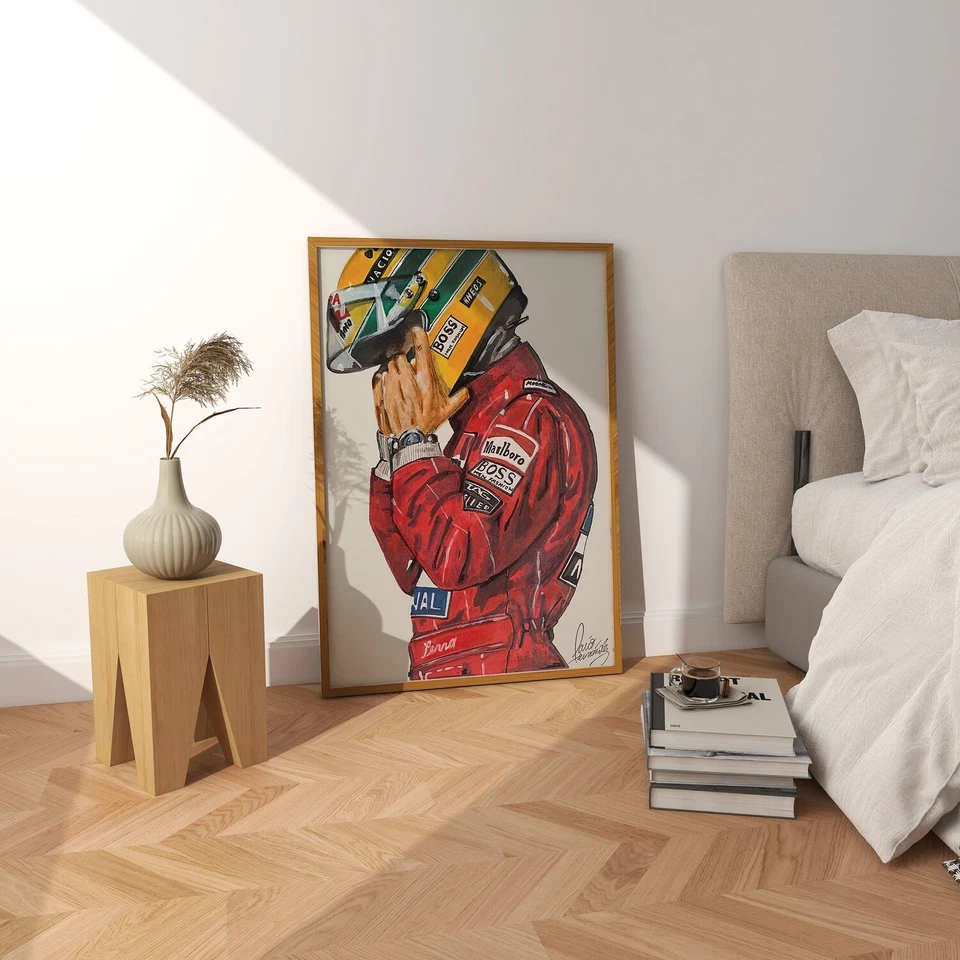 Póster de Ayrton Senna F1 - Impresión de arte de pared Fórmula 1 grado museo Foto 2 de 4