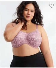 Elomi Energise UW Sports Bra #8042 UK Sizes D-HH Dusky Leopard NWT$70