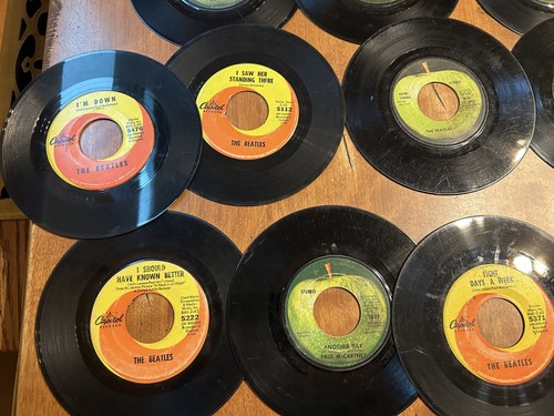 22 The Beatles + 45 RPM 7” Vtg Vinyl Records Lot Singles Collection Apple Label - Picture 6 of 11