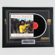 Mick Jagger Signed Record Album Display Let's Work - COA PSA/DNA