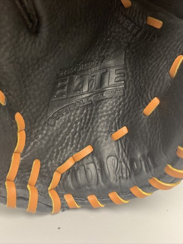 WILSON Black/Brown Leather Elite Series A 2918 13" LHT Softball Glove - Picture 4 of 5