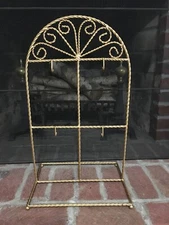 Older Ornament Stand Metal Gold Tone  Heavy Duty  Holder Display - 4 Ornaments