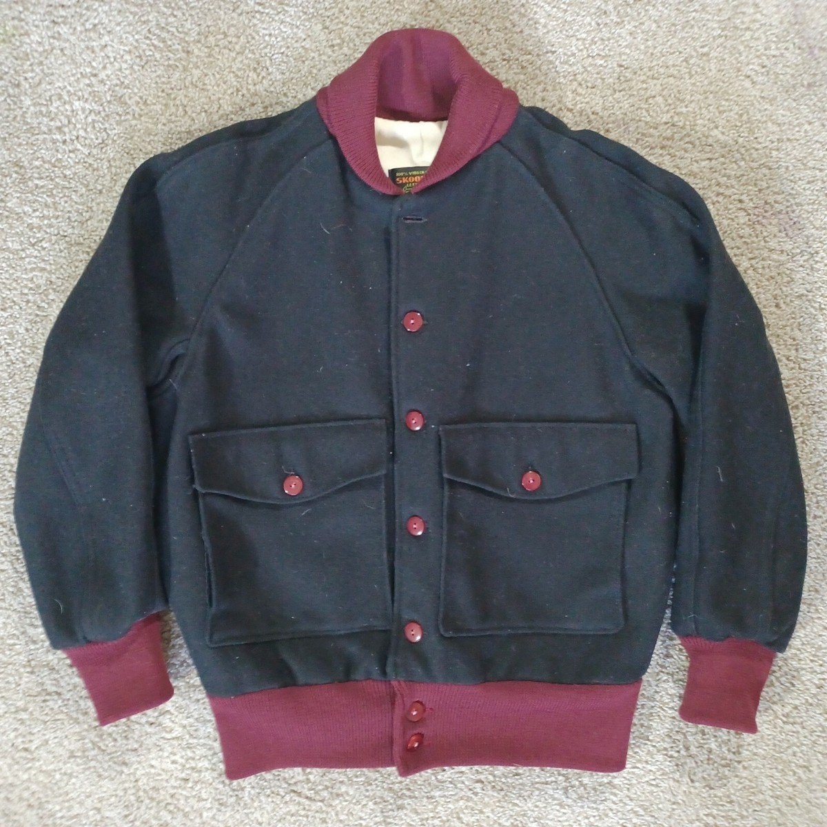 Vtg Skookum Wool Varsity Letterman Jacket Made in USA Sz 38 Vtg Skookum Wool Varsity Letterman Jacket Made in USA Sz 38