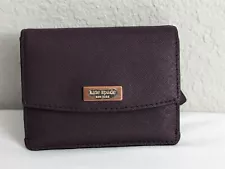 Kate Spade Small Mini Wallet Plum Purple ~ Credit Cards, ID Window, Coin Zipper