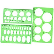 Circle Template 3 Pieces Plastic Circle and Oval Templates Measuring Templates