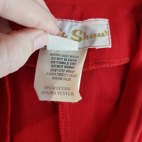 Mark Shaw Women Size 14 Red Jacket & Skirt Set Pleated Jacket Vintage - Picture 9 of 17