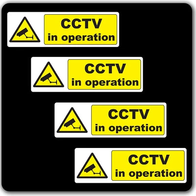 ESK VINYL Pack of 4 CCTV in operation Warning Stickers Sign - Car Taxi Home