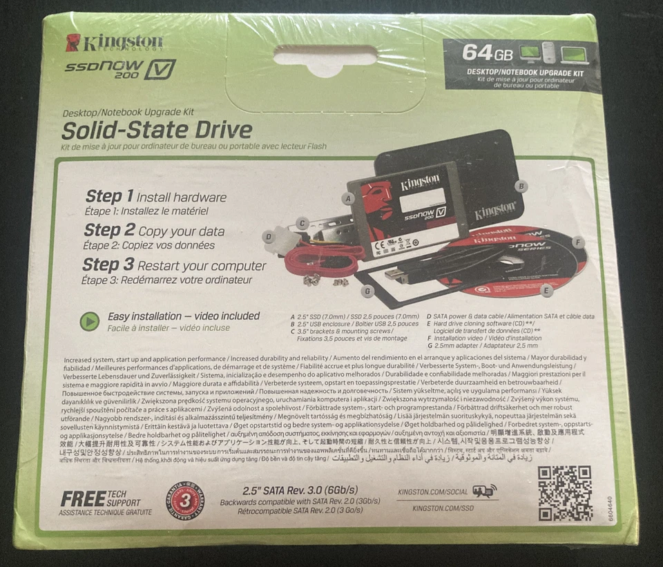 Kingston 64GB SSD Now V200 Solid State Drive Kit SV200S3B7A/64G - Image 2 of 4