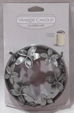 Yankee Candle Illuma-Lid Candle Jar Topper J/T TAHITIAN MIST PLUMERIA on silver