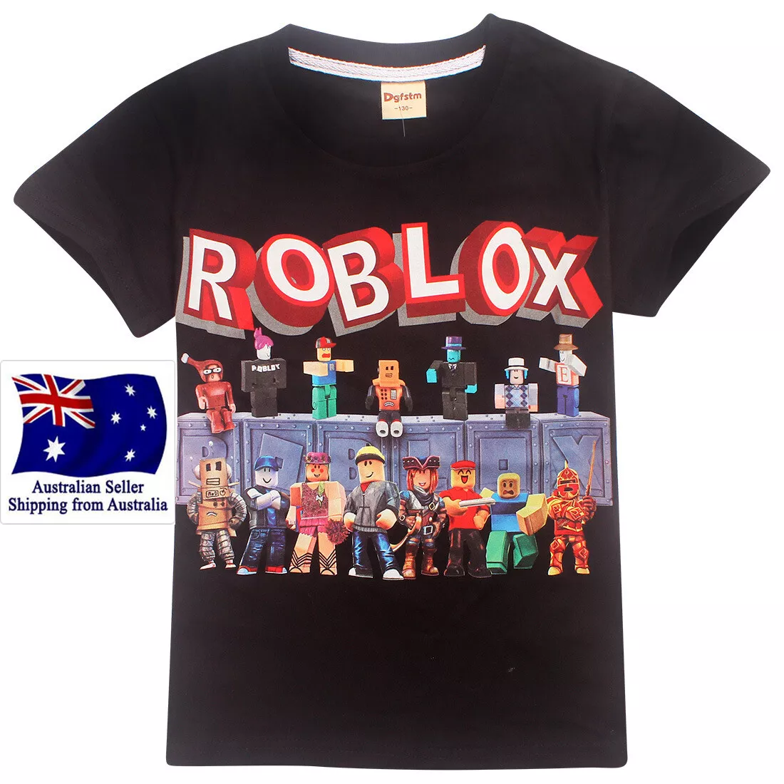 Roblox Short Sleeve T-shirt Boys Kids Summer Tee Crew Neck Tops Clothes