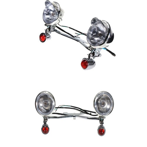 Chrome Motorcycle Driving Lamp Spot Light Bar For Honda Kawasaki Suzuki Yamaha - Picture 8 of 8