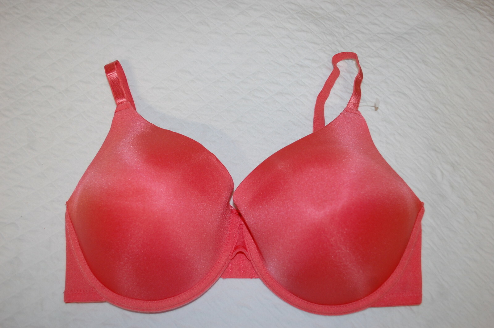 Womens CORAL ORANGE BRA Padded Cups UNDERWIRES Adj Straps SIZE 36DDD | eBay