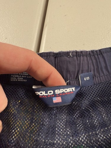 VTG Polo Sport Bathing Suit Mens L Madras Patchwork Ralph Lauren Shorts 6" in - Picture 5 of 13