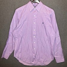 Polo Ralph Lauren Andrew Shirt Mens 16 34/35 Purple Button Up Casual 100 Cotton