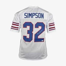 OJ Simpson Signed Pro-Edition White Football Jersey (JSA) BUFFALO