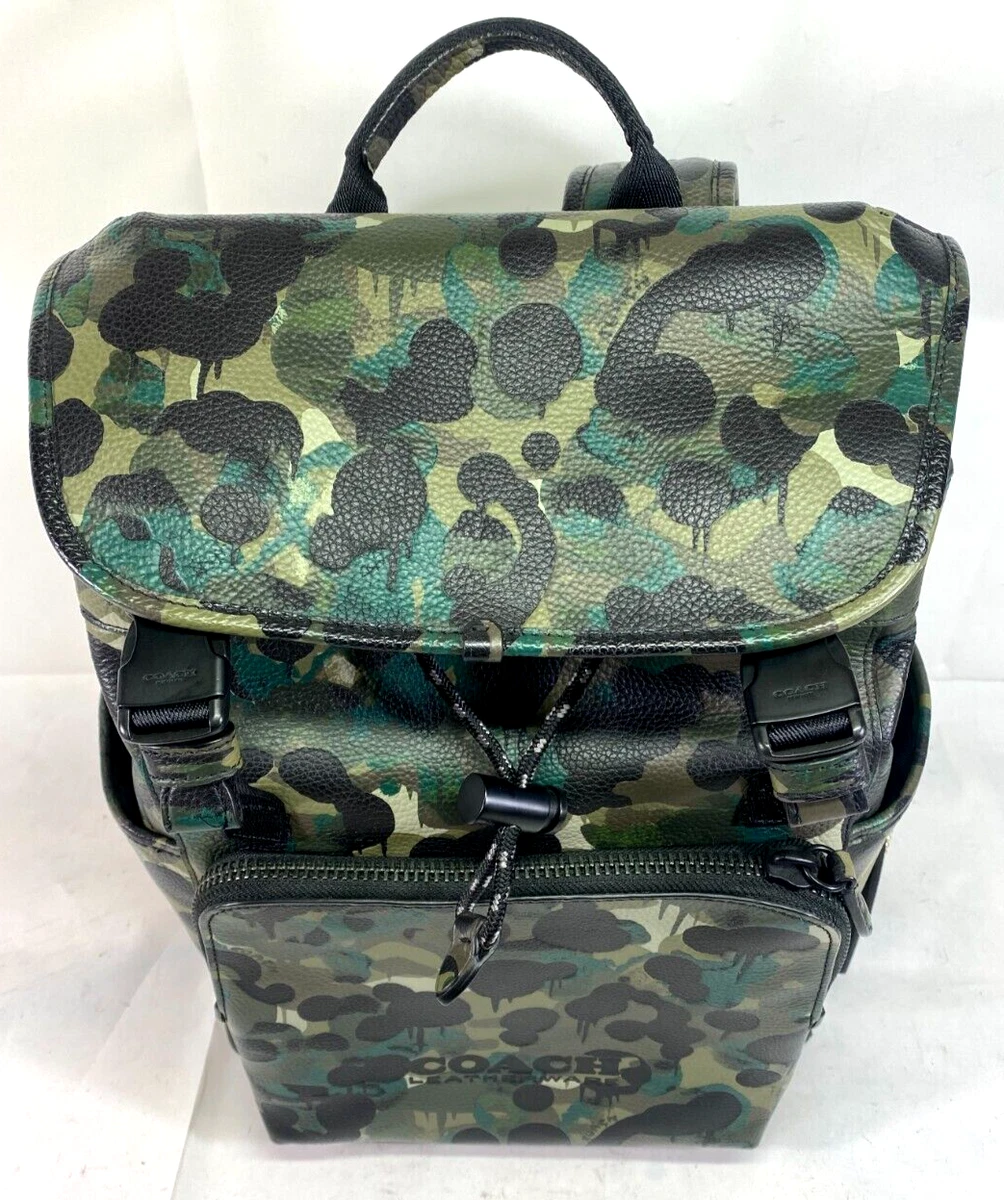 COACH®  League Flap Backpack In Signature Canvas With Camo Print