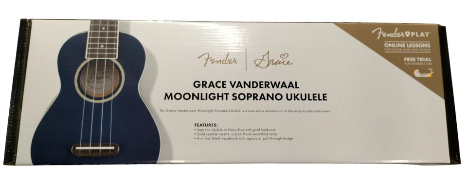 Fender Ukulele Grace VanderWaal "Moonlight" Soprano Navy Blue Meccaniche Oro - Immagine 3 di 4