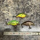 (3) Vintage Rebel Wee R Square Bill Crankbait Fishing Lures Lot of 3
