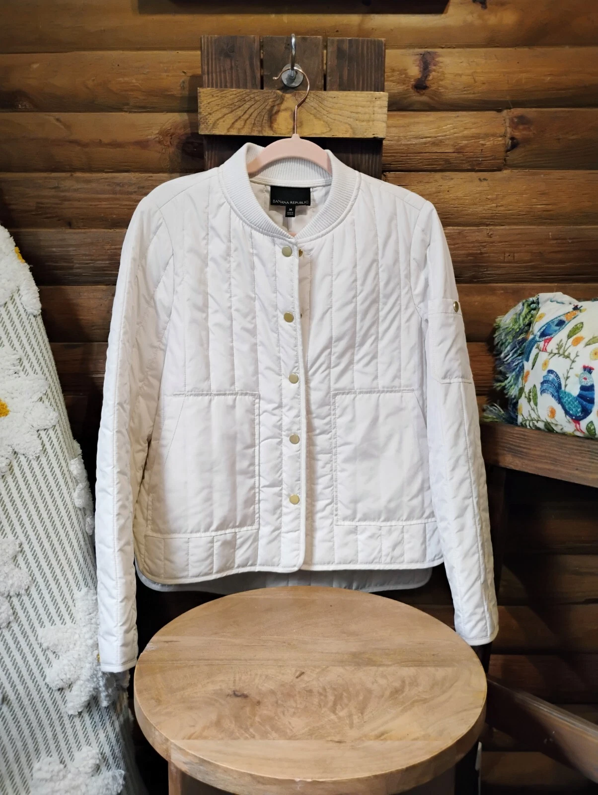 OFF WHITE Giacca trapuntata donna Banana Republic bianco sporco taglia M media usata in ottime condizioni