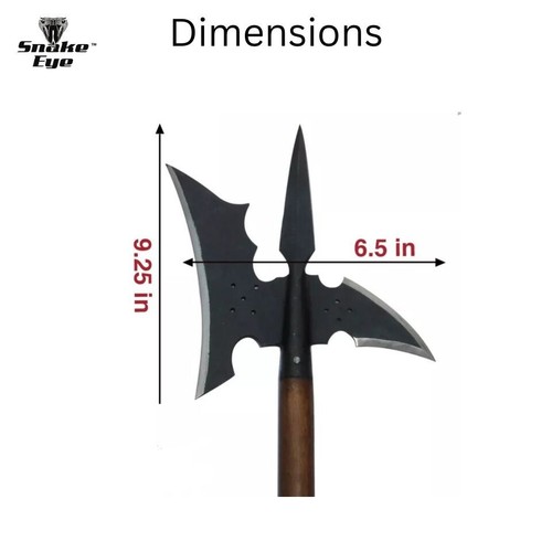 18th Century Renaissance Viking Hand Forged Carbon Steel Triple Edge Halberd Axe - Picture 3 of 3