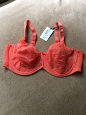 Sculptresse by Panache 46F Coral Pure Lace Underwire  Bra Style 6931 NWT