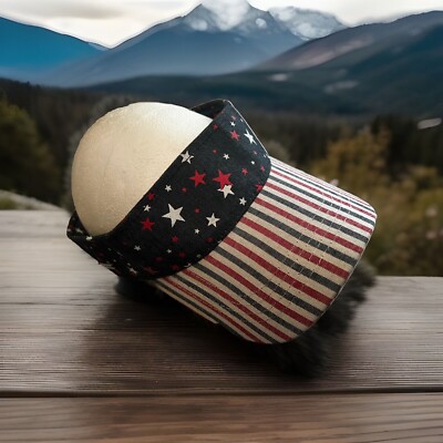 Steve Madden American Flag Stars & Stripes Forever Visor Stretch Strap Adjust