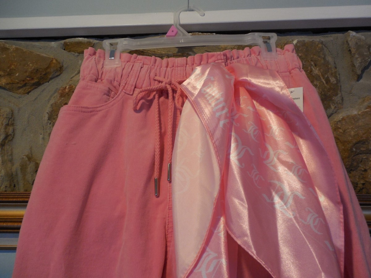 New Juicy Couture Pants Corduroy Sz 28 Pink Potato Sack NWT