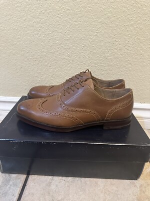Polo Ralph Lauren Mens Damon Tan Burnished Leather Dress Shoes Size 10 D |  eBay