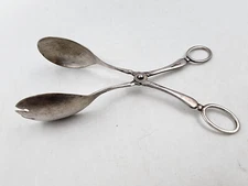 Vintage EPNS Sheffield England Serving Tongs 8” Scissor Salad Server Solid