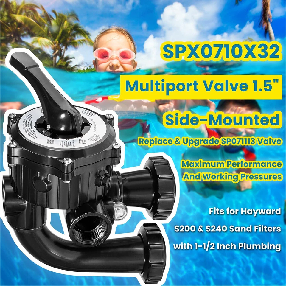 Multiport Valve Side Mount for Hayward SPX0710X32 S200 S240 Sand Filter 1.5 Inch - Image 3 of 4