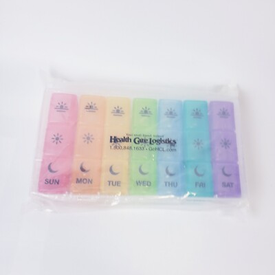 3 Times a Day Color Coded Weekly Medication Planner with Tray (Morn/Noon/Eve)