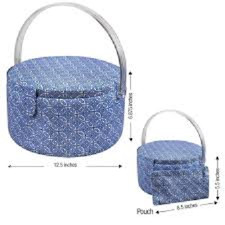 SINGER SEW AND STOW BASKET - BLUE MEDALLION