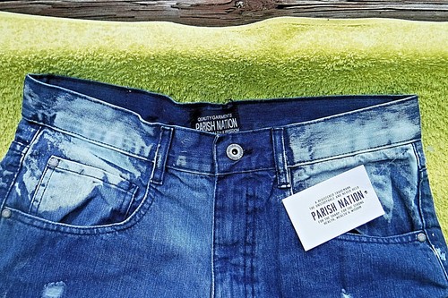 NWT BLEACHED RIPPED "BORN IN THE USA" CUT OFF LOOK PARISH NATION SHORTS! SZ. 30! - Picture 2 of 12