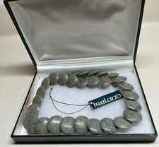 Vintage~CONNEMARA MARBLE~Overlapping Disc NECKLACE~20"~J C Walsh & Sons~IRELAND