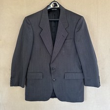 Pierre Cardin Men's Gray w/ Blue Striped 100% Wool Blazer 40R made in USA Union