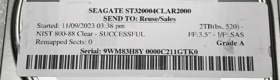Seagate ST320004CLAR2000 2TB 2000GB 3.5" SAS Internal Server Drive HDD Grade A - Image 2 of 4