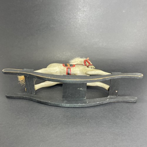 Vintage 1960s Composite Hand-Painted 11" Solid Wood Rock Horse Wooden Toy - Picture 8 of 11