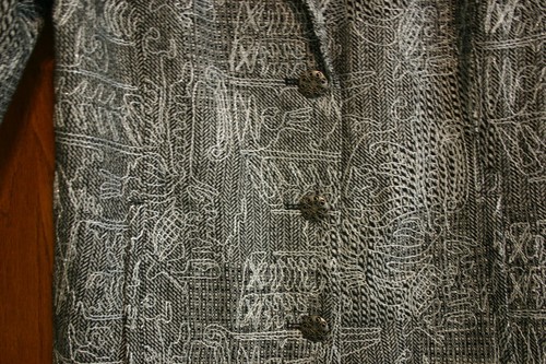 Chicos Gr. 2 Blazer schwarz & weiß mit Silberfaden Stickerei EUC einzigartiges Design - Bild 6 von 9