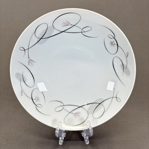 Sango Patrician Coupe Soup Bowl 7" Replacement Pink Gray Floral Black Lines - Picture 7 of 8