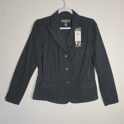 Ralph Lauren 黒 ブレザー RALPH LAUREN ラルフローレン エンブレムコットンジャージー