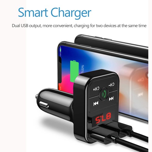 Auto Bluetooth FM Transmitter KFZ mit Dual USB Ladegerät für Handy Radio Adapter
