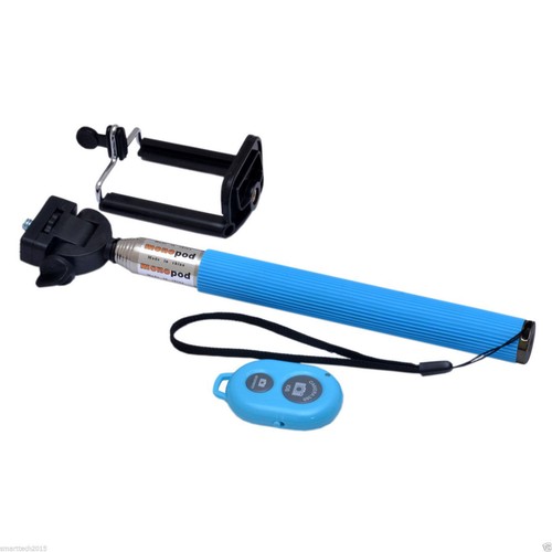 TELESCOPIC SELFIE STICK MONOPOD + BLUETOOTH SHUTTER REMOTE MOBILE HOLDER BOXED - Picture 3 of 5