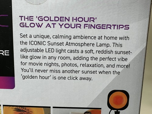Iconic Sunset Atmosphere Lamp, USB-Powered LED Table Lamp BRAND NEW SEALED - Picture 4 of 6