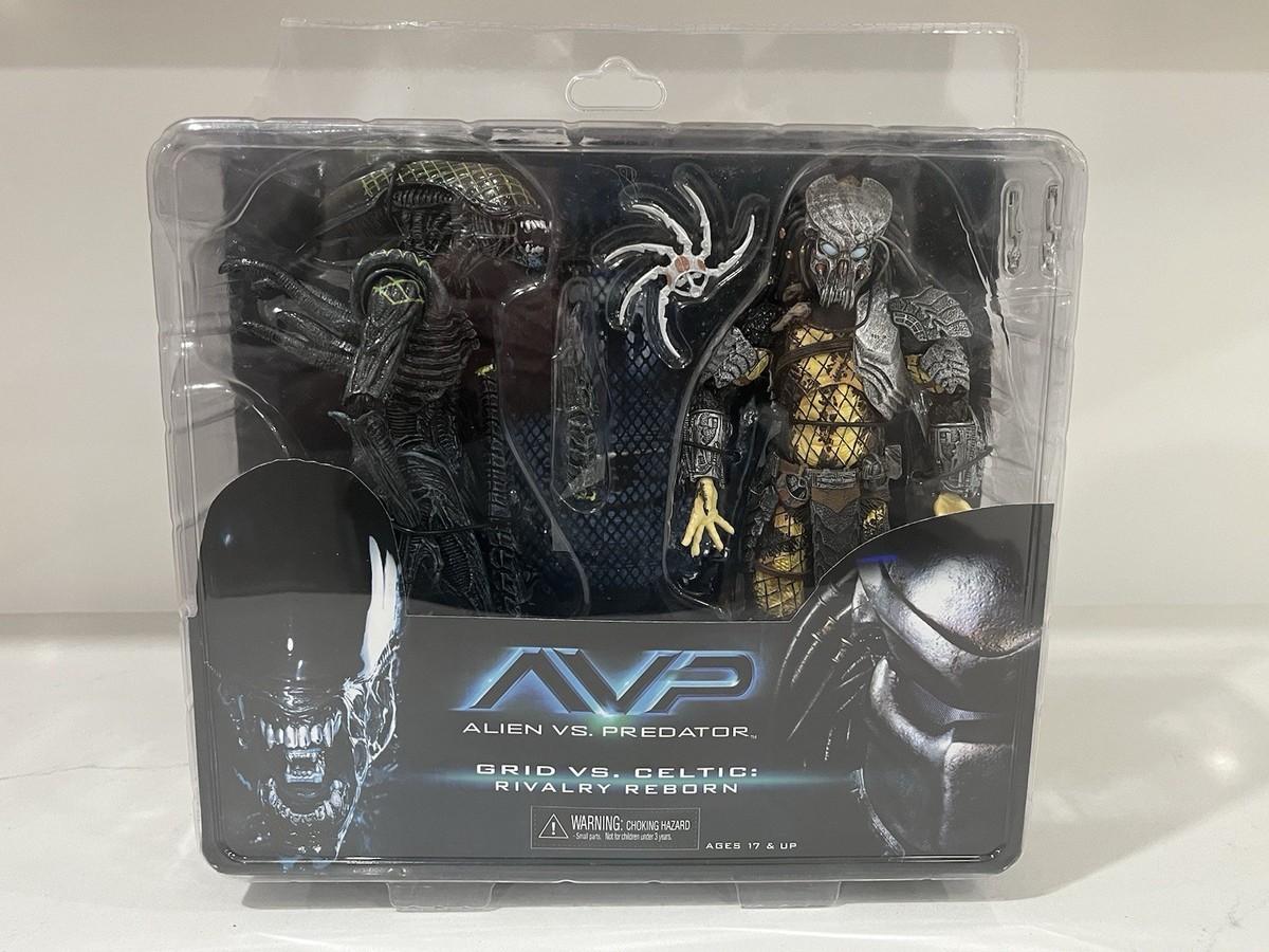 NECA AVP Alien vs Predator Grid vs Celtic Rivalry Reborn 2 Pack